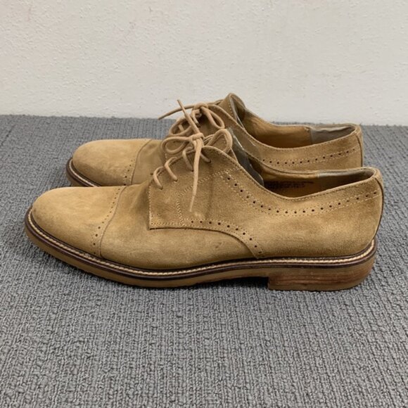 Tosi 35 Thirtyfive Oxford Dress Shoes Mens Size 9.5 Tan Suede Brogue Italy main image 7